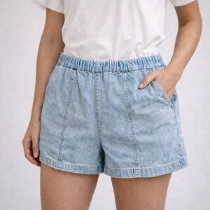 Madewell Elastic Waist Denim Shorts Light Wash Pull-On Casual Women’s Small